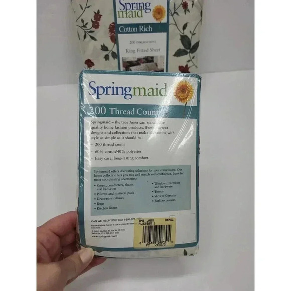 Vintage Springmaid Jasmine King Size Sheet Set New in Package Roses 200 Thread - Picture 6 of 10